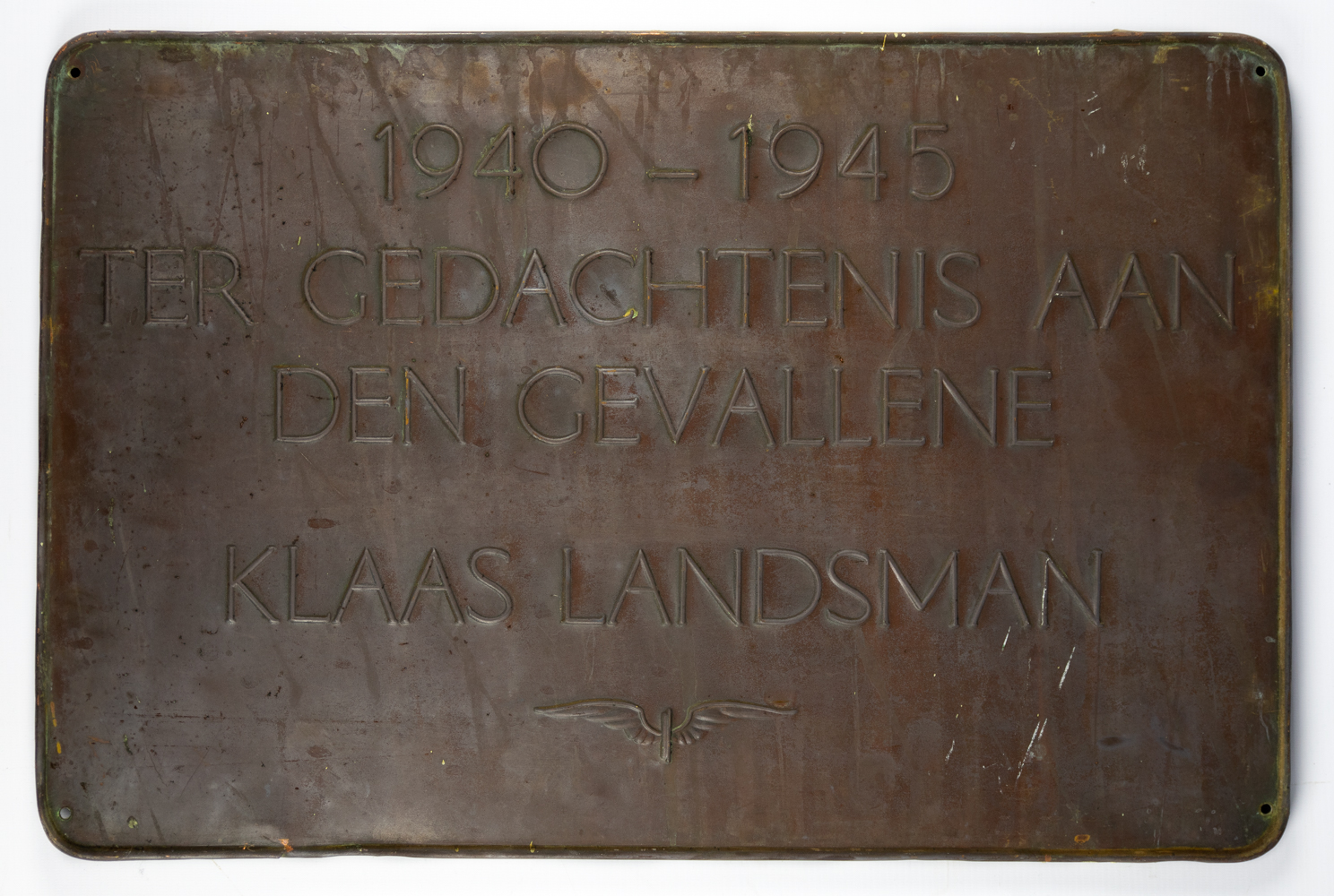 1940-1945 Ter nagedachtenis aan den gevallene Klaas Landsman