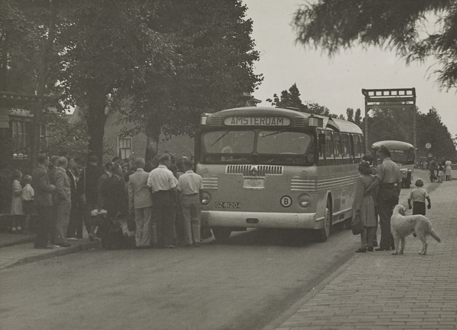 Autobus bij Aalsmeer op weg bij een halte