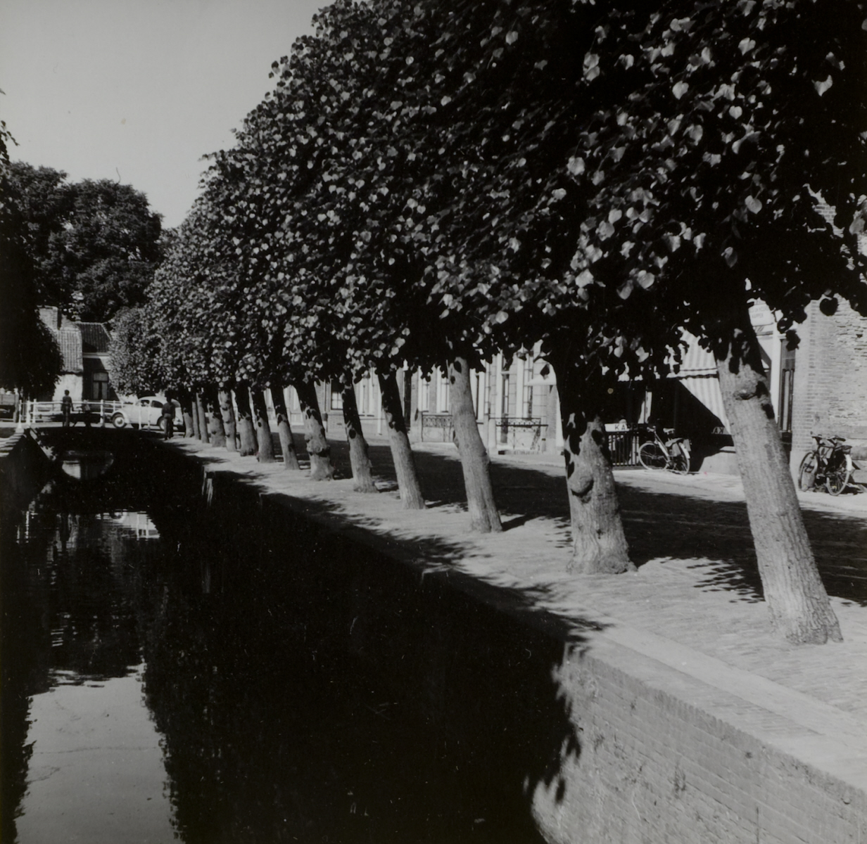 De Beekstraat in Elburg met bomen langs het water